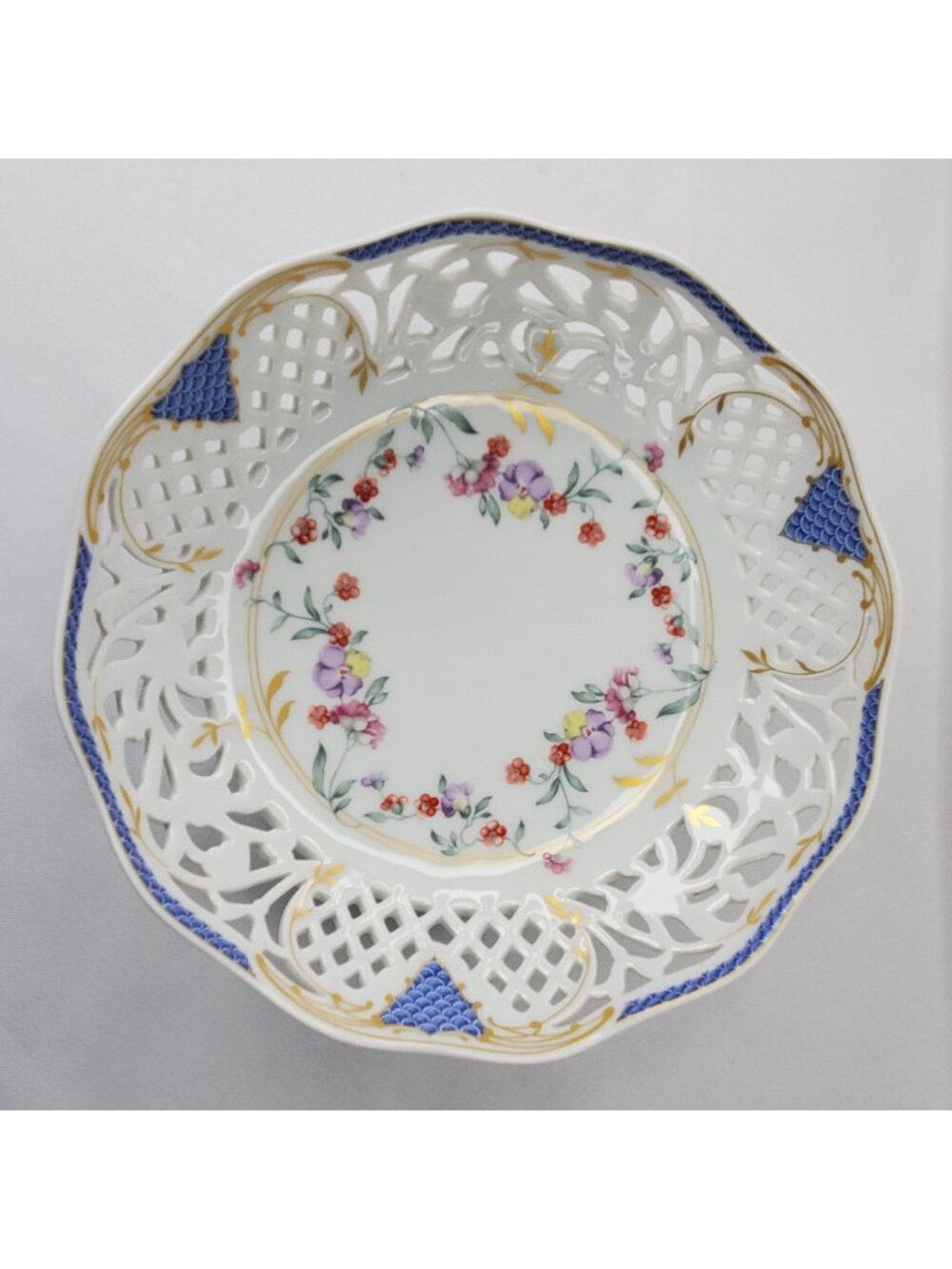 Oscar De La Renta Fine China Reticulated Bowl Angelique 7" Floral West Germany - Picture 7 of 9